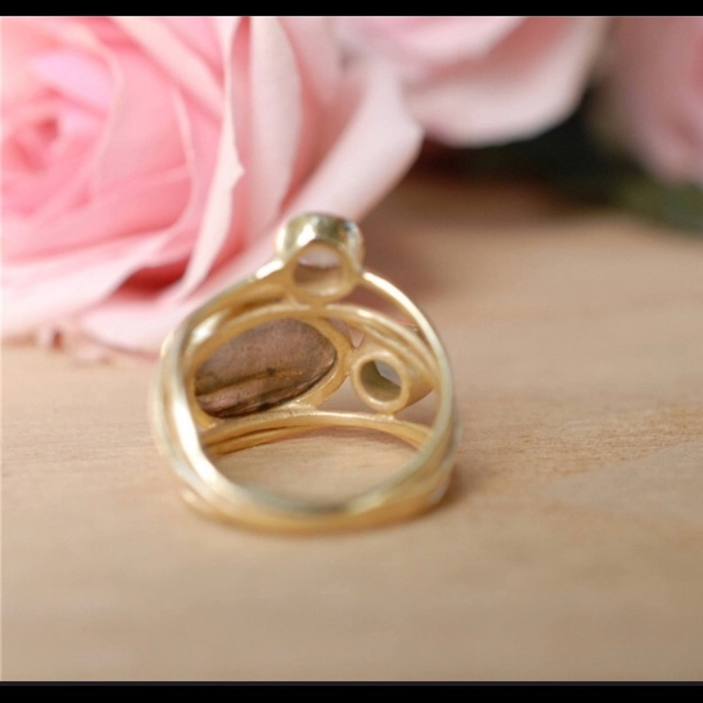 GOLD WIRE WRAPPED Color Changing GEMSTONE RING - Picture 6 of 7